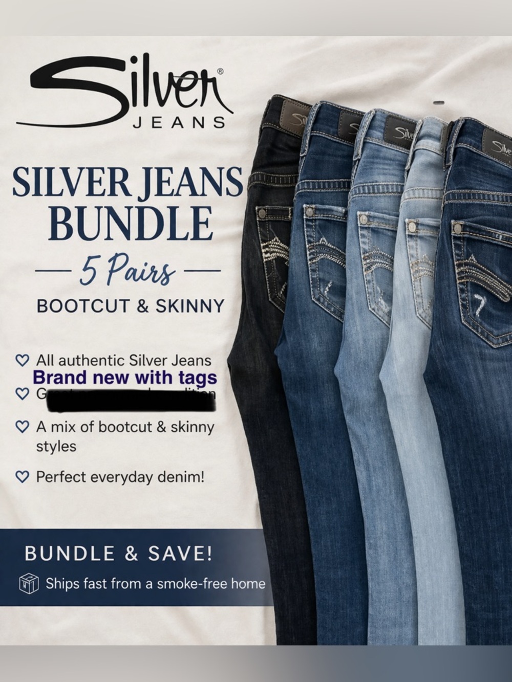 Silver Jeans womens Denim Jeans wholesale Bundle